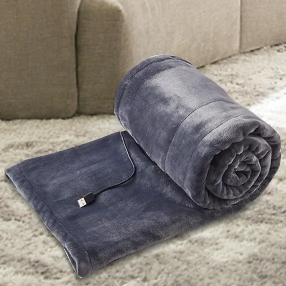 ChaudSoft - Couverture Électrique USB 99x79 cm avec 3 Niveaux de Chauffage