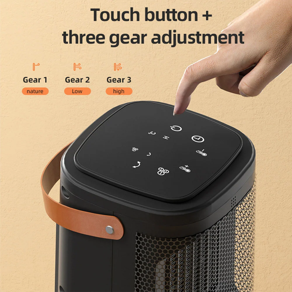 Chauffage domestique Trois vitesses réglables Chauffage rapide Tête d'agitation à 70 degrés Télécommande Chauffage céramiq...