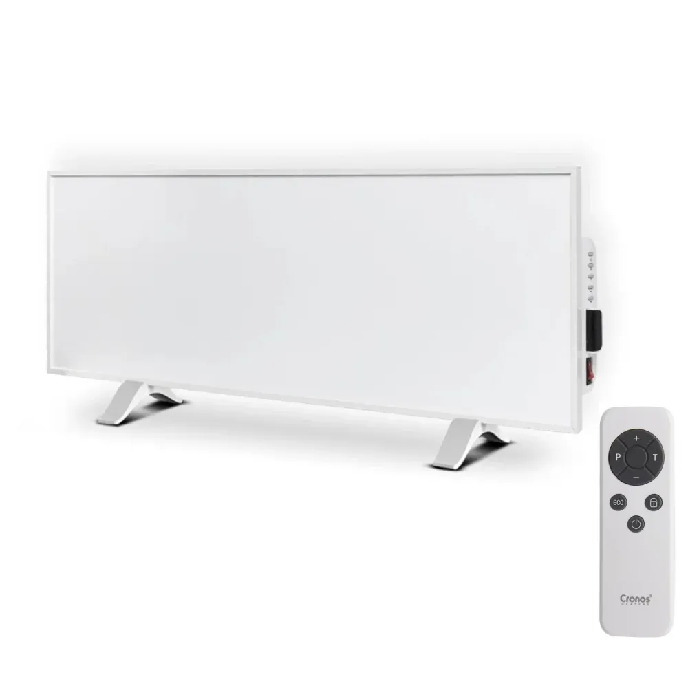 Chauffage infrarouge Cronos, 330W, blanc, anti-allergique, ultra-mince, surface mate, chauffe une surface jusqu'à 12m2, Sy...