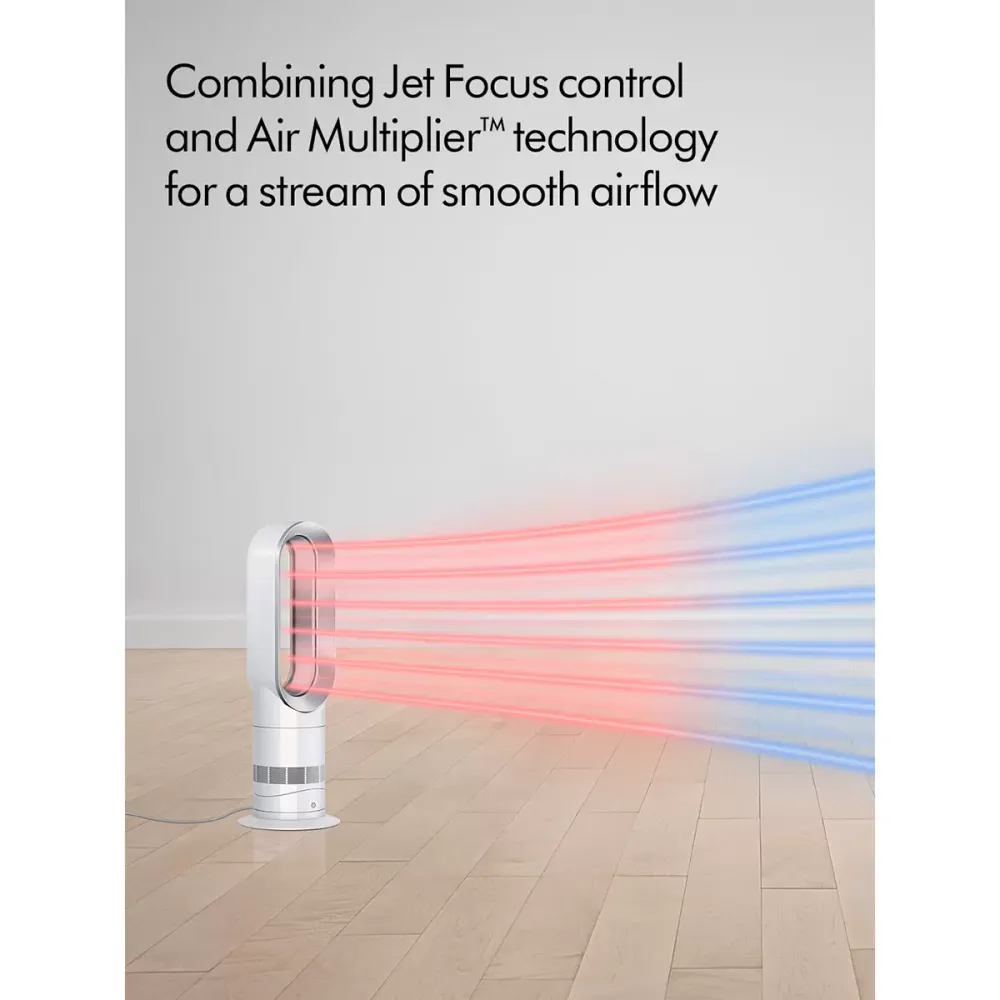 Chauffage soufflant Dyson AM09 Jet Focus chaud/froid - Blanc/Nickel