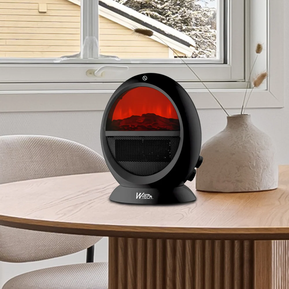 Chauffage soufflant oscillant 2000 W – thermostat – effet flamme