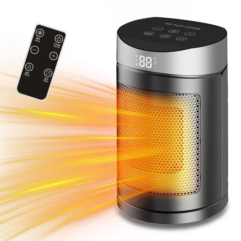 Chauffage Soufflant Portable – Télécommande, Écran LED, Mode Éco