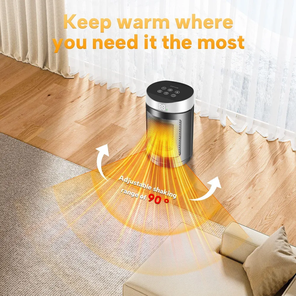 Chauffage Soufflant Portable – Télécommande, Écran LED, Mode Éco