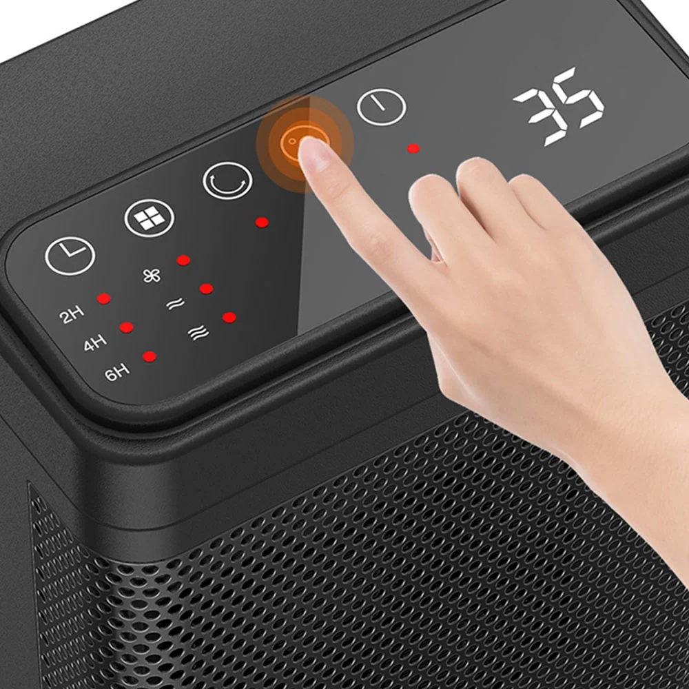 Chauffage vertical domestique Trois vitesses réglables Commande à distance Minuterie intelligente Chauffage céramique PTC