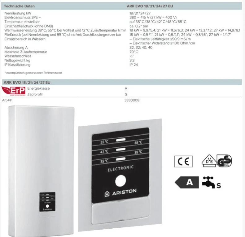 Chauffe-eau instantané 18-27 kW
