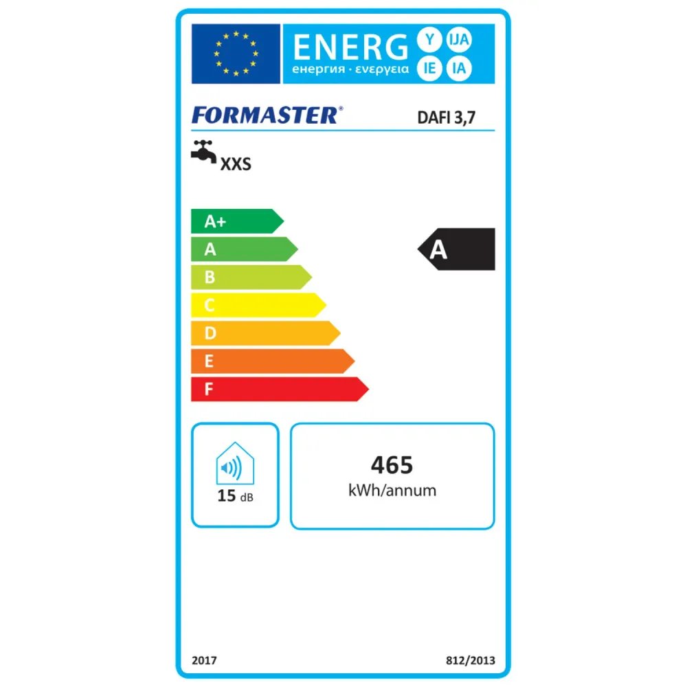 Chauffe-eau instantané Dafi, à installer sous le lavabo, avec raccord, 3,7 kW, 230 V