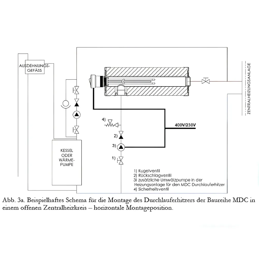 Chauffe-eau instantané MDC 230 plus élément chauffant 2 kW