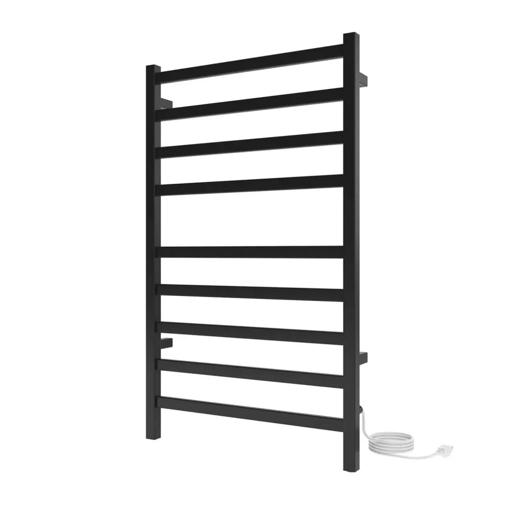 Chauffe-serviettes électrique carré Kontour 24" x 40" - Noir mat