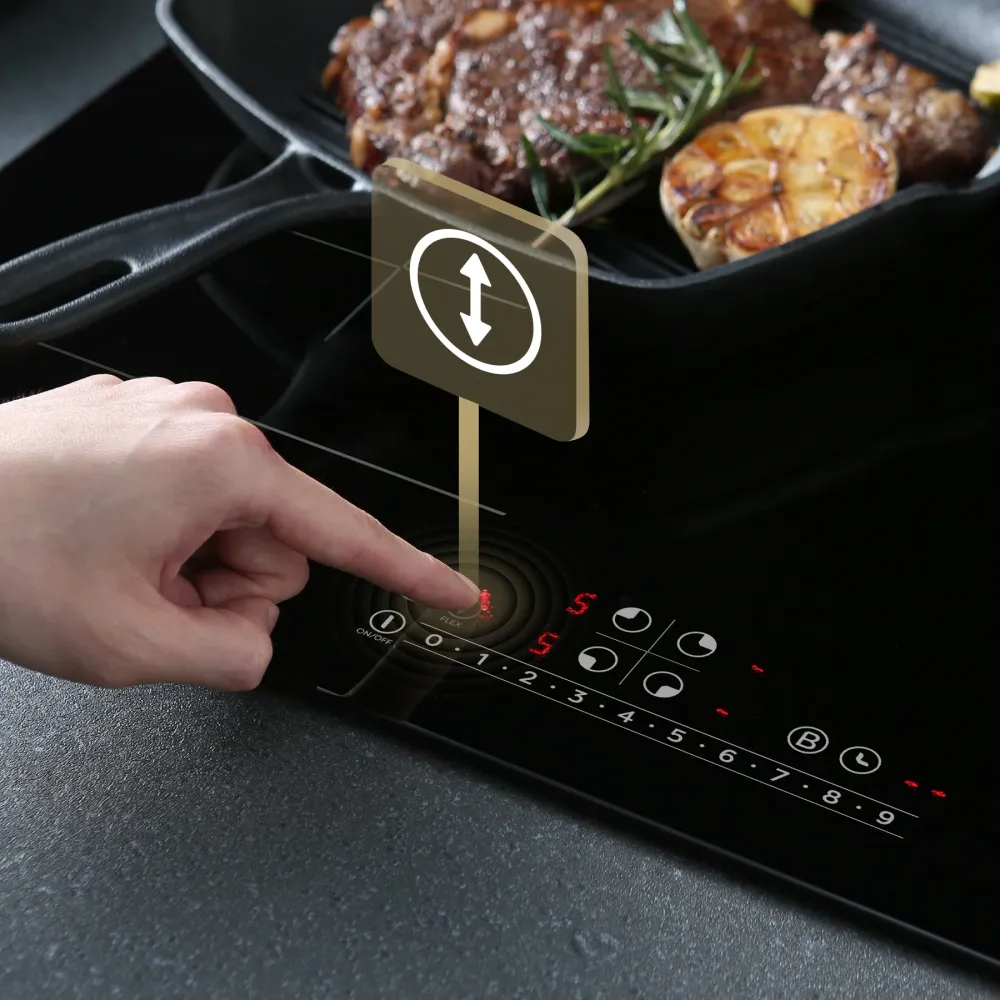 Ciarra 7200W Plaque à Induction 4 Feux 1 FlexZone Boosters CBBIH4BF-OW