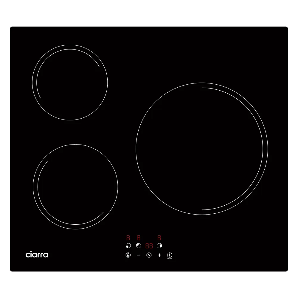 Ciarra Plaque à Induction Encastrable 3 Feux 9 Niveaux de Puissance CABBIH3-E