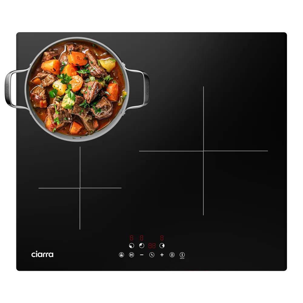Ciarra Plaque à Induction Intégrée 3 Zones 6100W 9 Puissance CBBIH3-OW