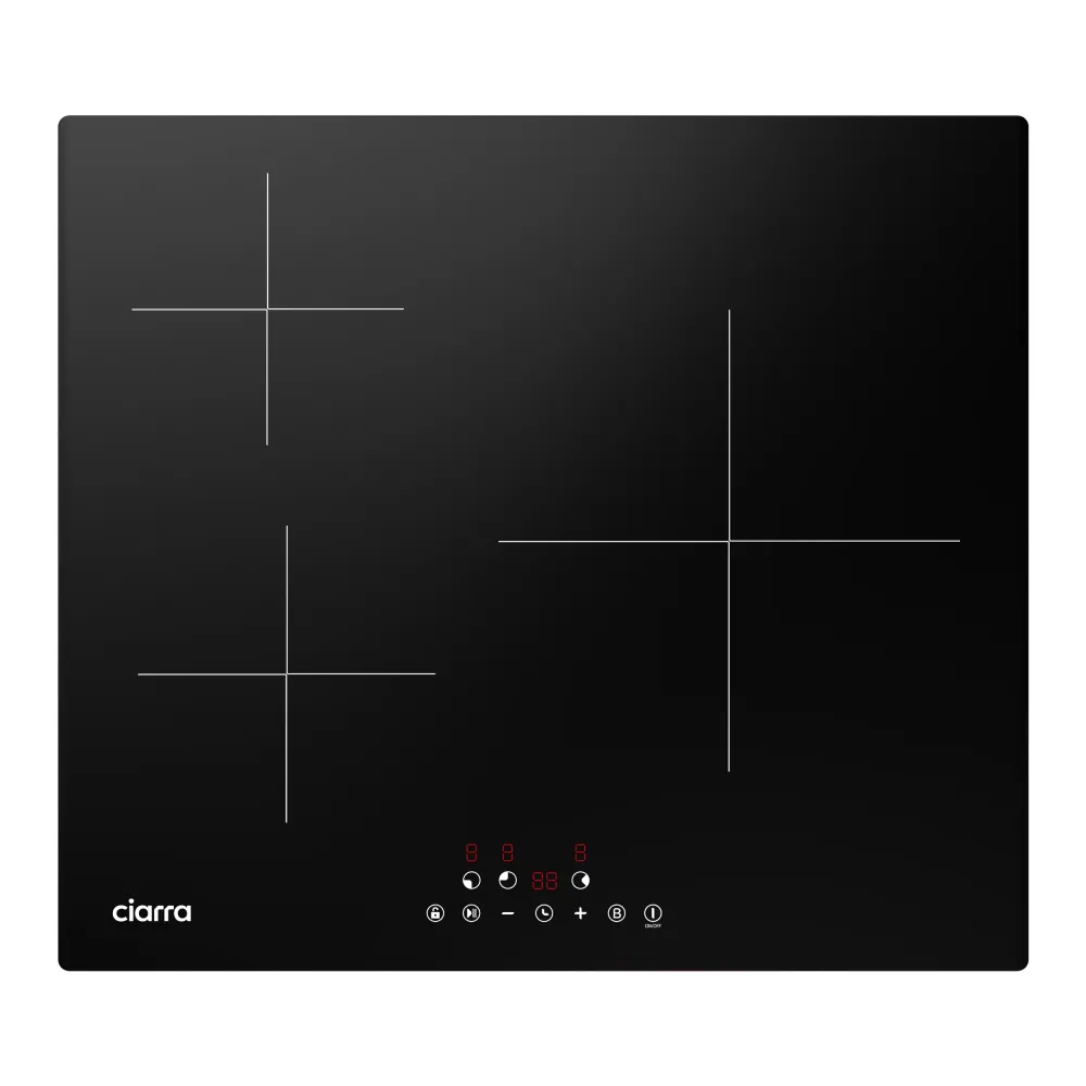 Ciarra Plaque à Induction Intégrée 3 Zones 6100W 9 Puissance CBBIH3-OW