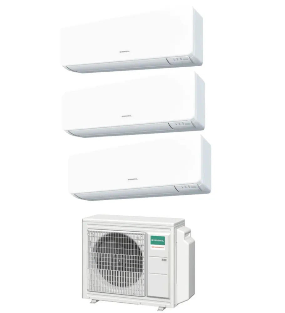 Climatisation générale Fujitsu Trial Split Inverter KMTB / KMCC 7+7+12 btu avec AOHG18KBTA3 R-32 7000+7000+12000