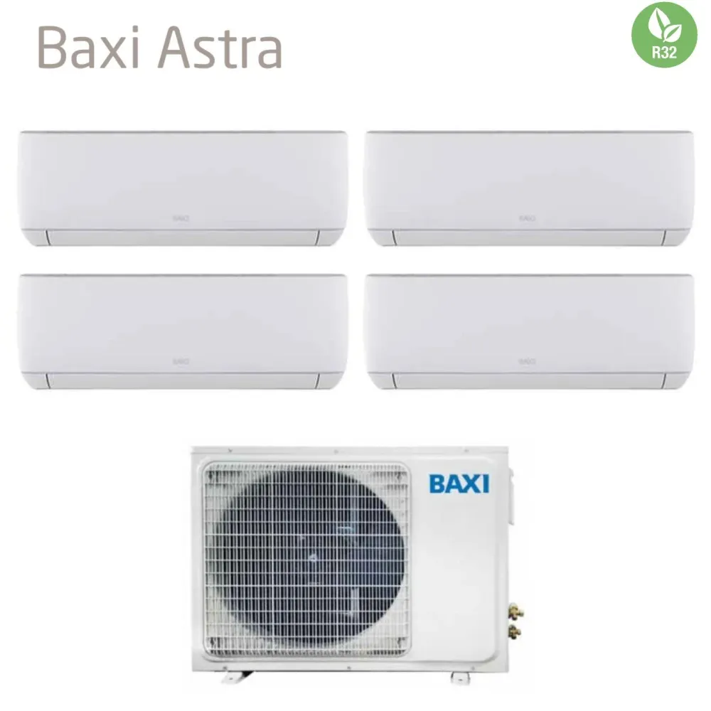 Climatiseur Baxi Quadri Split Inverter Astra Series 12+12+12+12 avec LSGT100-4M R-32 Wi-Fi en option 12000+12000+12000+120...