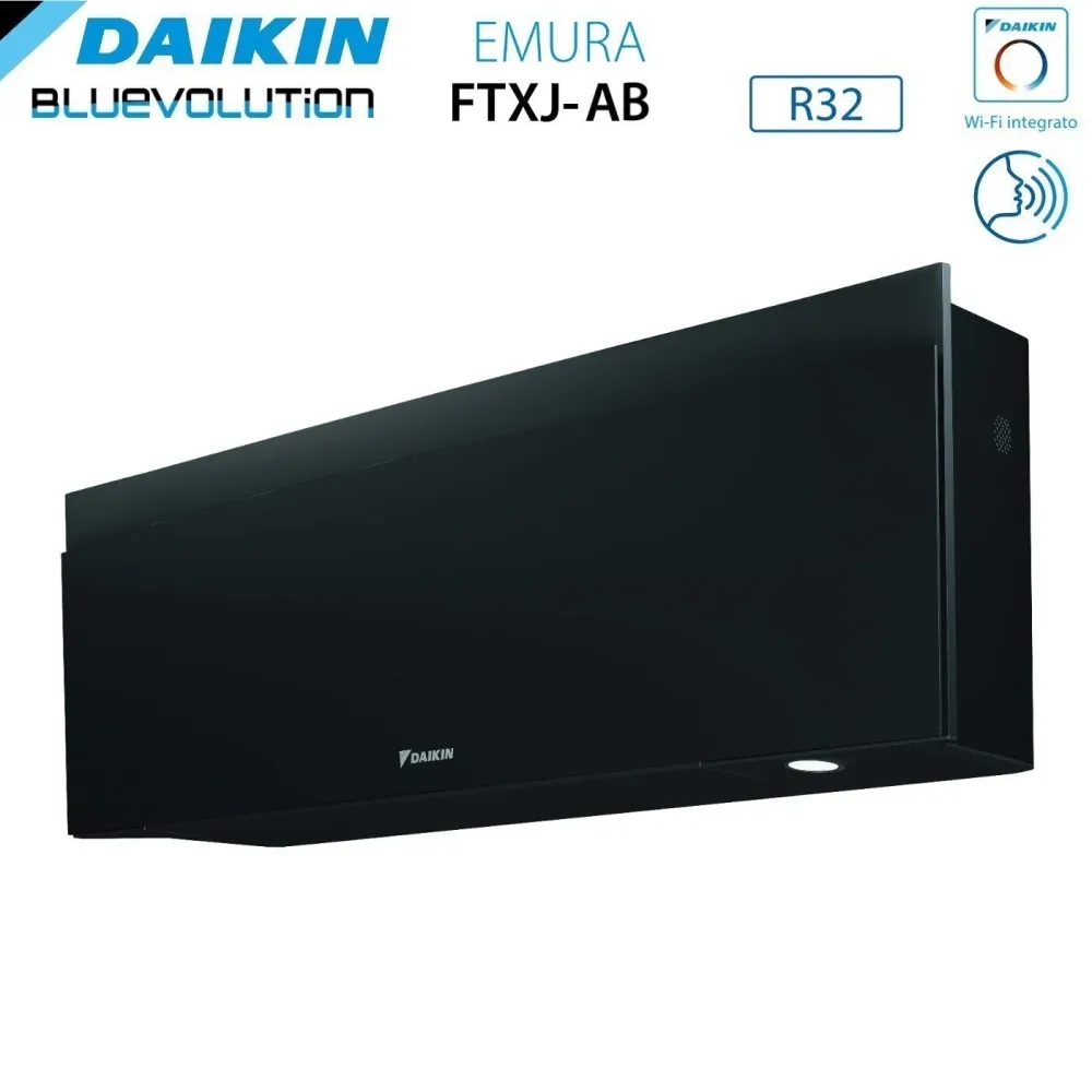 Climatiseur Daikin Bluevolution Dual Split Inverter EMURA BLACK III série 9+9 avec 2MXM50A R-32 Wi-Fi intégré 9000+9000 Co...