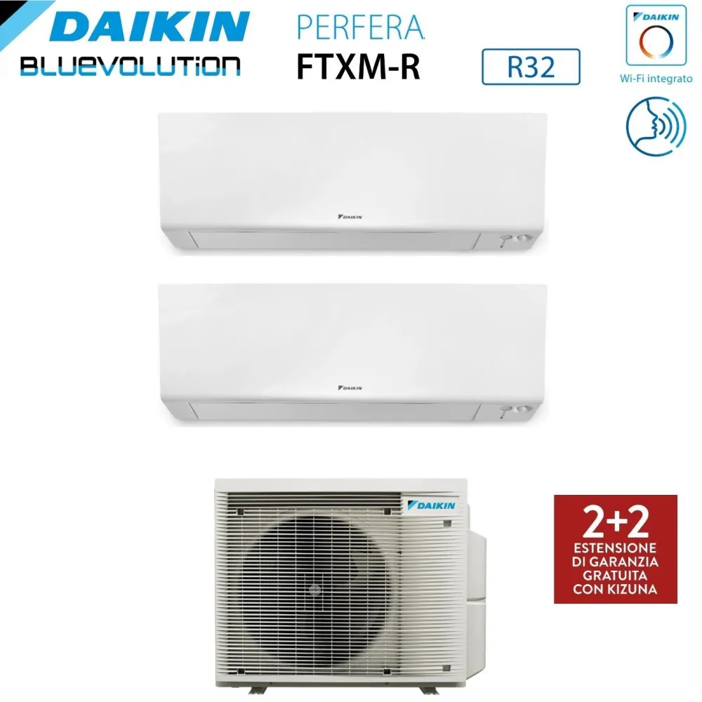 Climatiseur Daikin Bluevolution Dual Split Inverter Series Ftxm/R Perfera Wall 12+12 Avec 2mxm68n R-32 Wi-Fi intégré 12000...