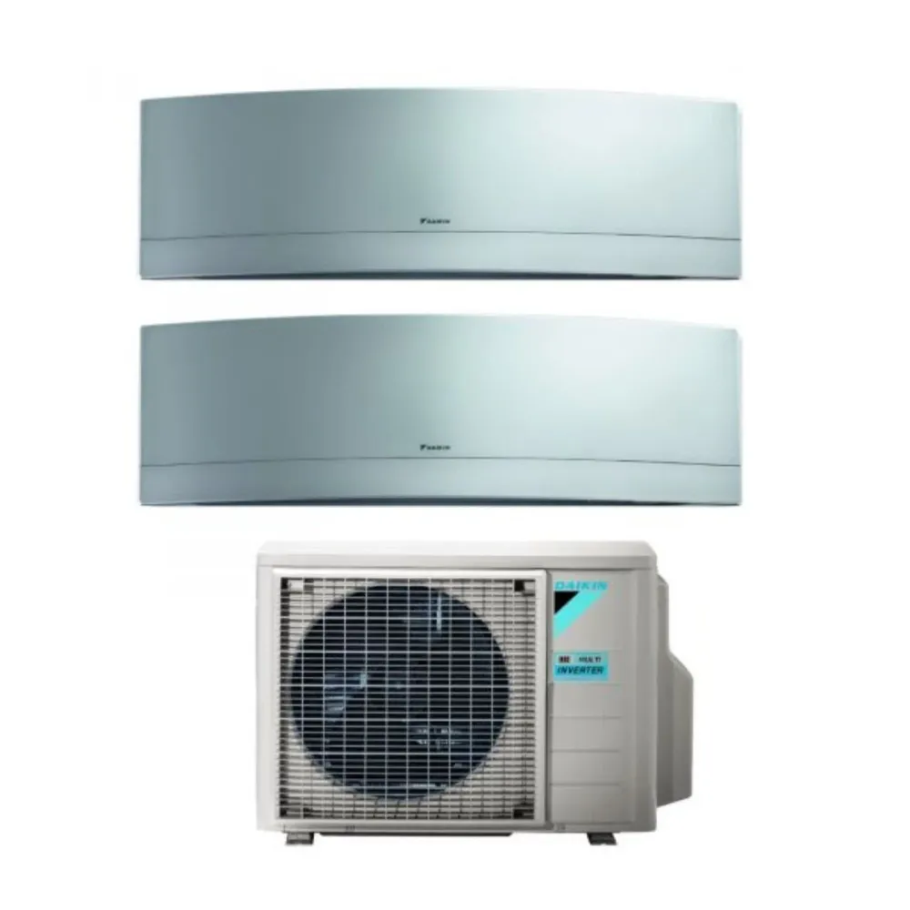 Climatiseur Daikin Bluevolution Dual Split Inverter Emura Silver 7+9 Series avec 2mxm40m/N R-32 Wi-Fi intégré 7000+9000 Si...