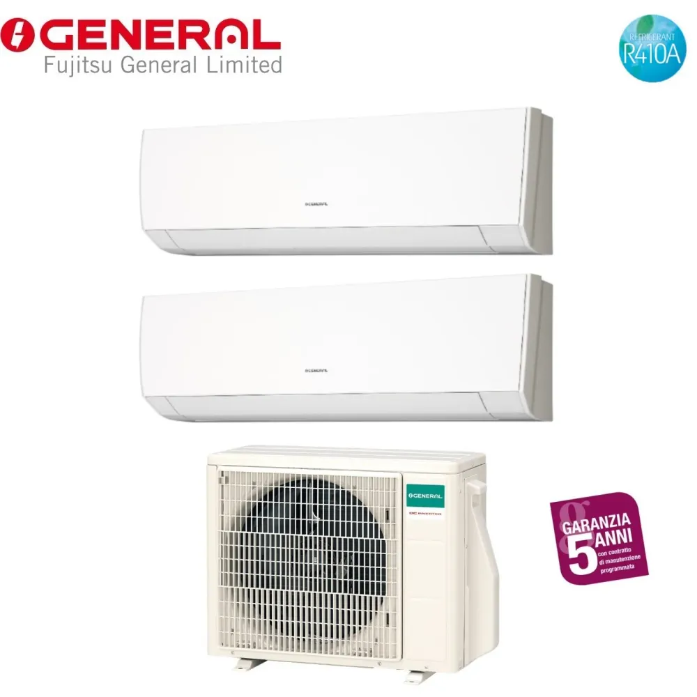 Climatiseur General Fujitsu Dual Split Inverter Series Lmca 9 + 9 Avec Aohg14lac2 R-410 9000 + 9000