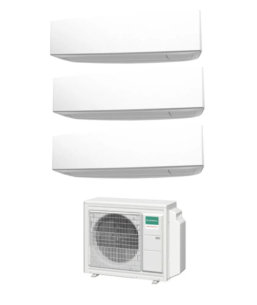 Climatiseur General Fujitsu Trial Split Inverter KETA Blanc 9+9+9 btu avec AOHG24KBTA3 R-32 9000+9000+9000 Wi-Fi en option...