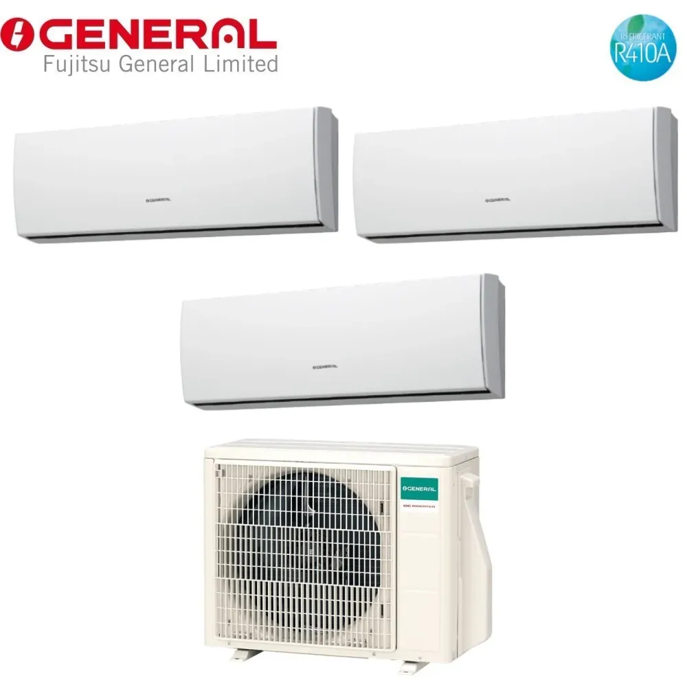 Climatiseur Général Fujitsu Trial Split Inverter Série Luca 7 + 9 + 9 Avec Aohg18lat3 R-410 7000 + 9000 + 9000