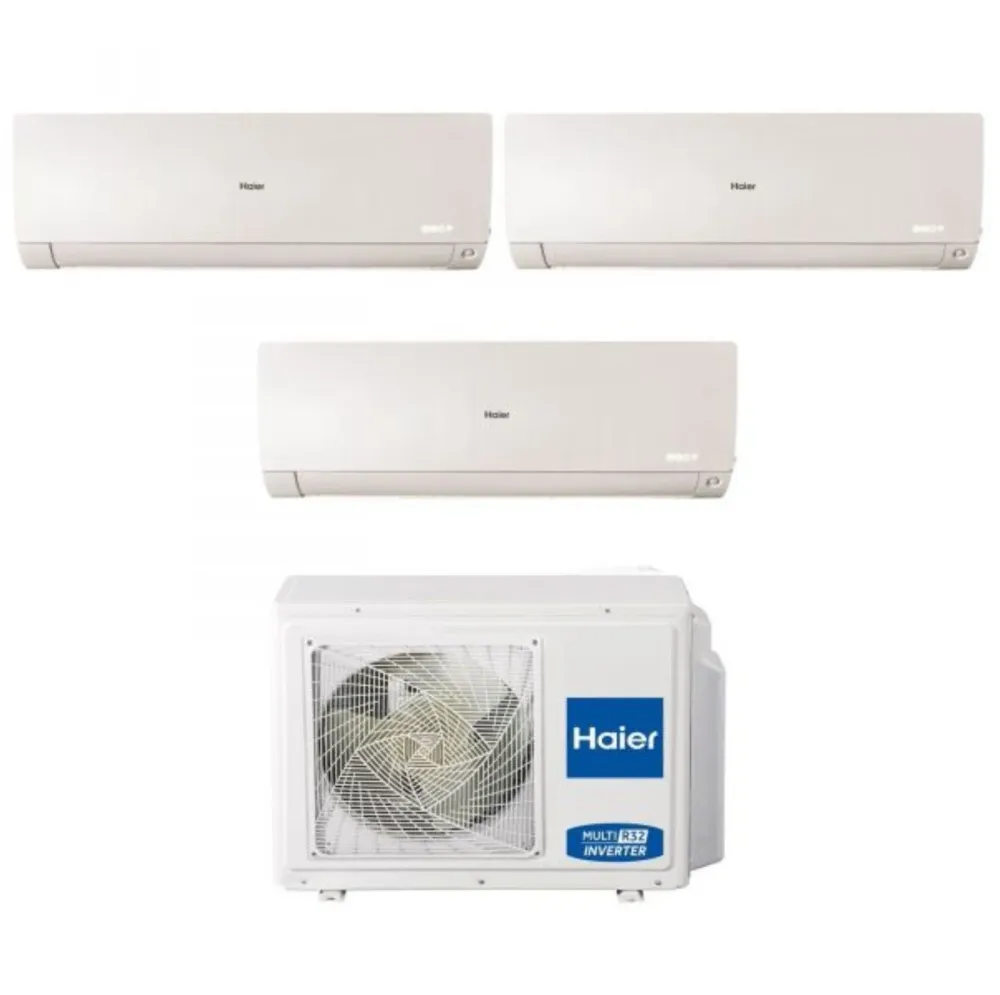 Climatiseur Haier Trial Split Inverter Series Flexis Plus Blanc 9 + 9 + 9 Avec 3u55s2sr3fa R-32 Wi-Fi intégré Couleur Blan...