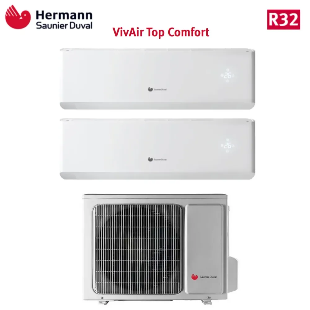 Climatiseur Hermann Saunier Duval Dual Split Inverter série TOP COMFORT 7+7 avec SDH20-040MC2NO R-32 7000+7000