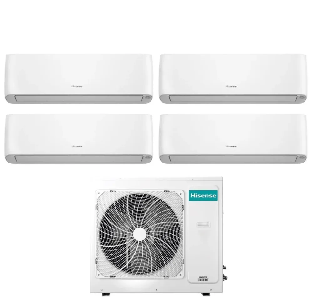 Climatiseur Hisense Quadri Split Inverter Energy Pro Plus / Hi-Energy Series 9 + 9 + 12 + 12 Avec 4amw81u4raa R-32 Wi-Fi i...