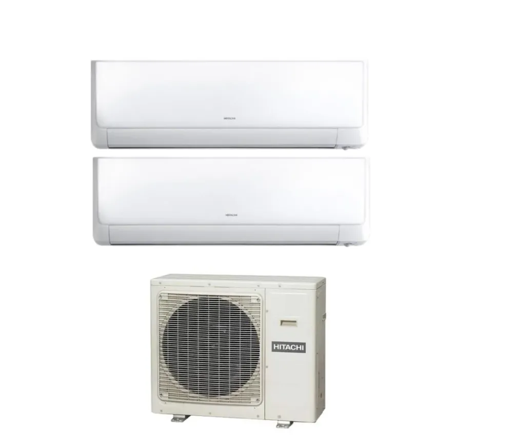 Climatiseur Hitachi Dual Split Inverter R-32 Akebono 9 + 12 avec RAM-40NP2E Wi-Fi en option 9000 + 12000