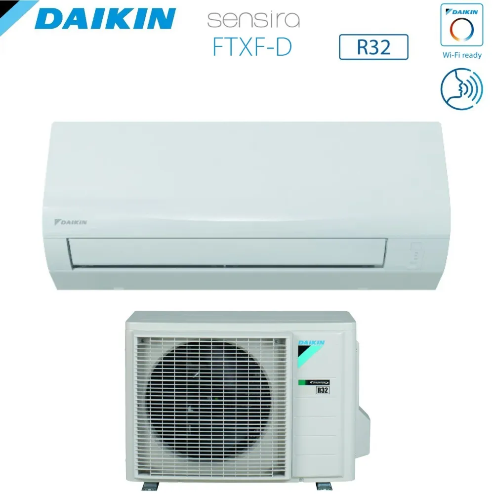 Climatiseur Inverter Daikin série ECOPLUS SENSIRA 7000 Btu FTXF20D R-32 Wi-Fi Classe ++ en option