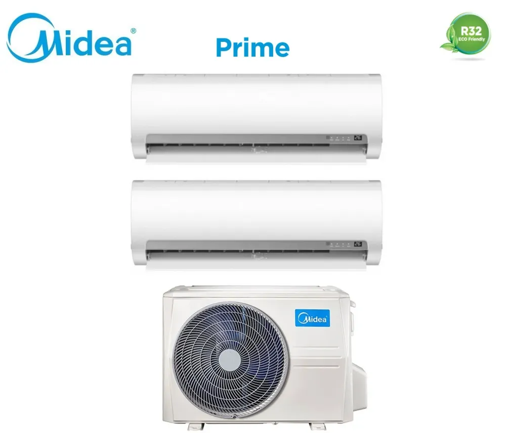 Climatiseur Midea Dual Split Inverter Prime Series 12 + 12 avec M2od-18hfn8-Q R-32 12000 + 12000