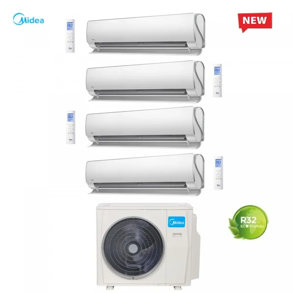 CLIMATISEUR MIDEA SPLIT INVERTER CLIMATISEUR CONFORT ULTIME série 9+9+9+9 avec M4OE-28HFN8-Q R-32 Wi-Fi 9000+9000+9000+9000