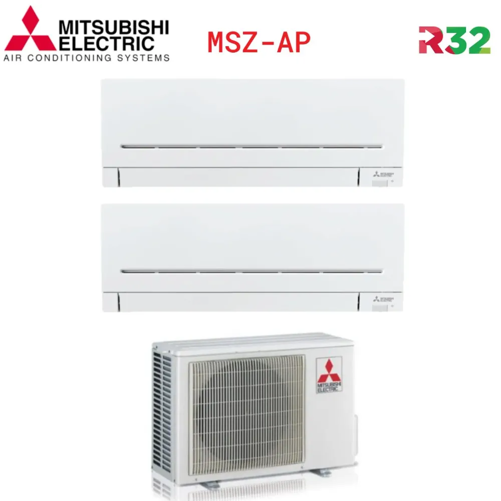 Climatiseur Mitsubishi Dual Split Inverter série AP 9 + 15 avec MXZ-2F42VF R-32 Wi-Fi en option Plus modèle 9000 + 15000