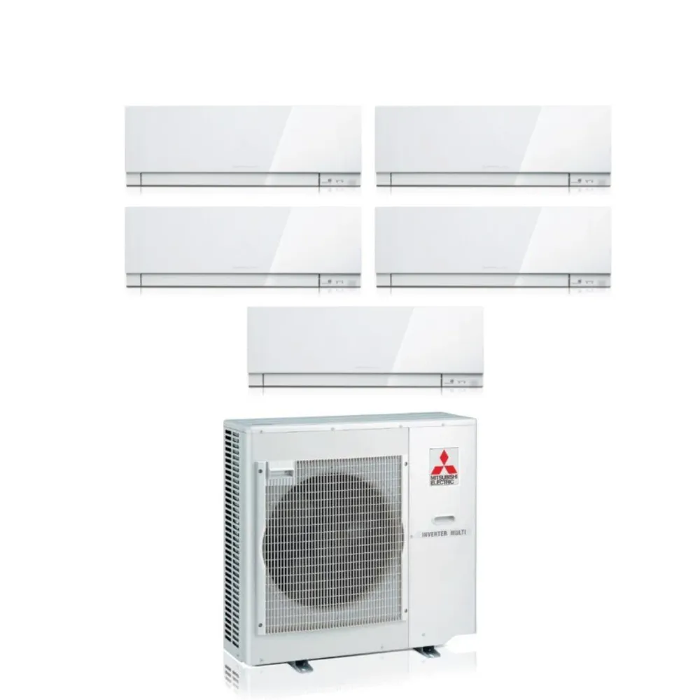Climatiseur Mitsubishi Electric Penta Split Inverter Série Kirigamine Zen Blanc Msz-Ef 7+9+12+12+12 Avec Mxz-5f102vf R-32...