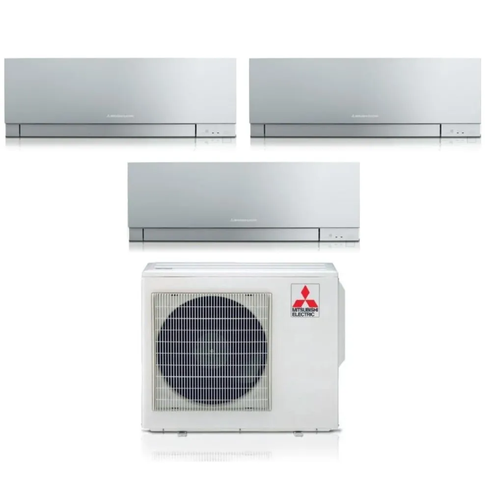 Climatiseur Mitsubishi Electric Trial Split Inverter Series Kirigamine Zen Silver Msz-Ef 7+9+18 Avec Mxz-3f54vf R-32 Wi-Fi...