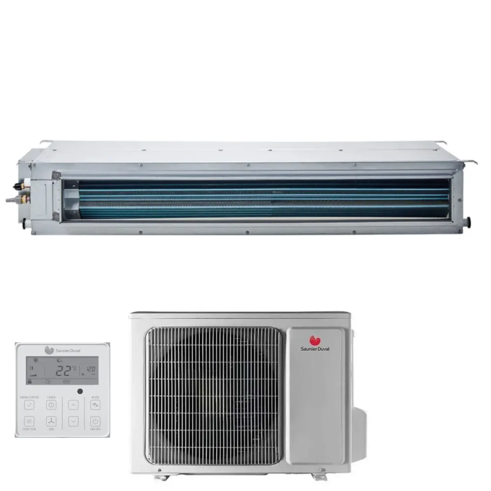 Climatiseur à onduleur canalisé Hermann Saunier Duval 48 000 Btu SDH19-140 IDNI triphasé R-32 avec commande filaire incluse