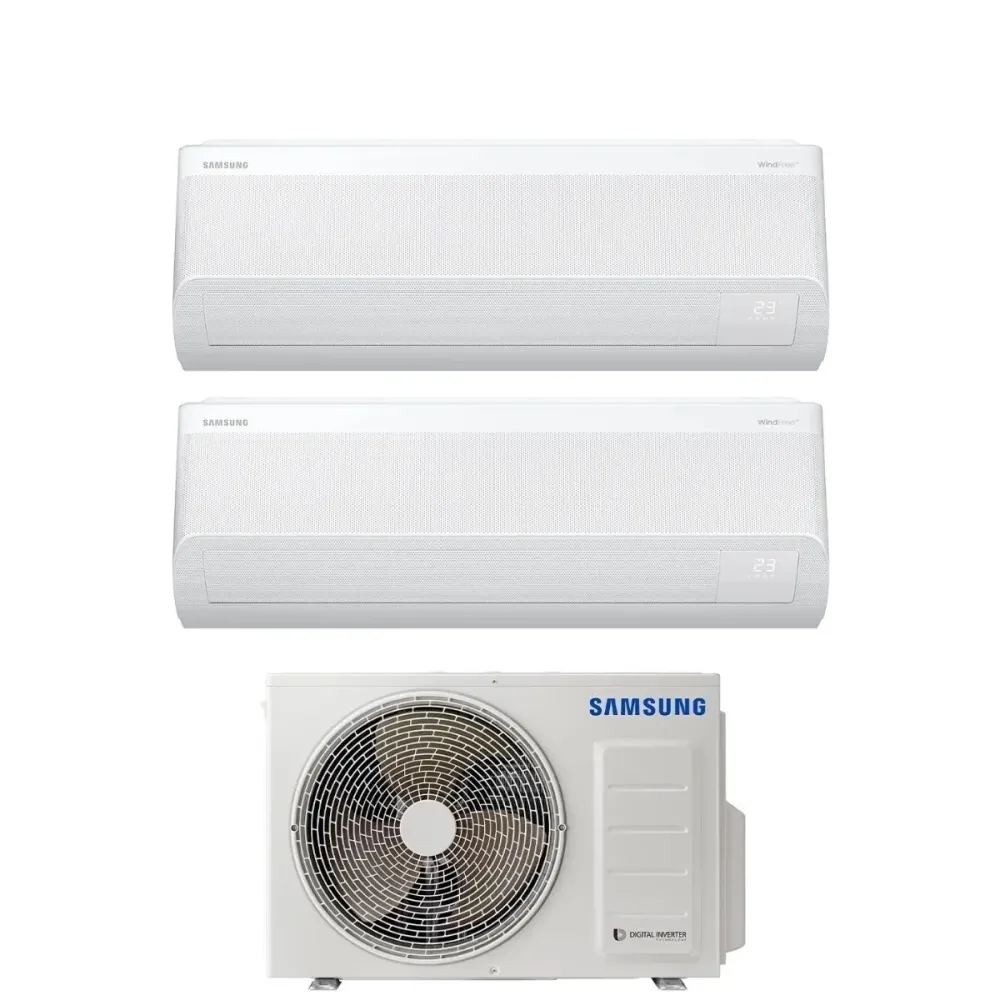 Climatiseur Samsung Dual Split Inverter série WINDFREE AVANT 12+18 btu avec AJ050TXJ2KG R-32 Wi-Fi intégré 12000+18000 - N...