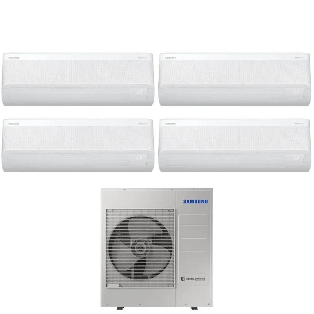 Climatiseur Samsung Quadri Split Inverter WINDFREE AVANT série 7+9+9+18 avec AJ100TXJ5KG R-32 Wi-Fi intégré 7000+9000+9000...