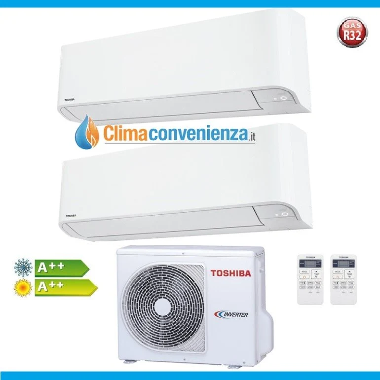 Climatiseur Toshiba Dual Split Inverter série Mirai 10+10 avec RAS-2M14U2AVG-E R-32 10000+10000