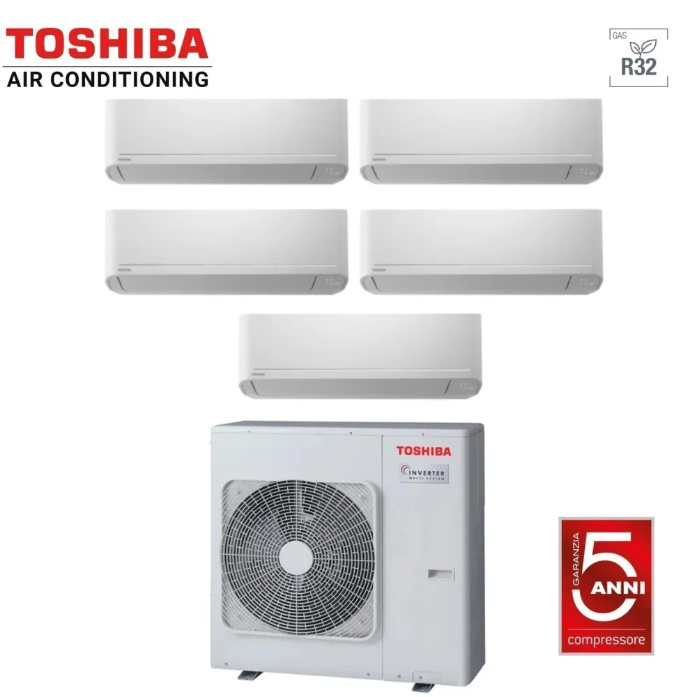Climatiseur Toshiba Penta Split Inverter série SEIYA 10+13+13+13+13 (9+12+12+12+12) RAS-4M27U2AVG-E R-32 Wi-Fi en option 1...