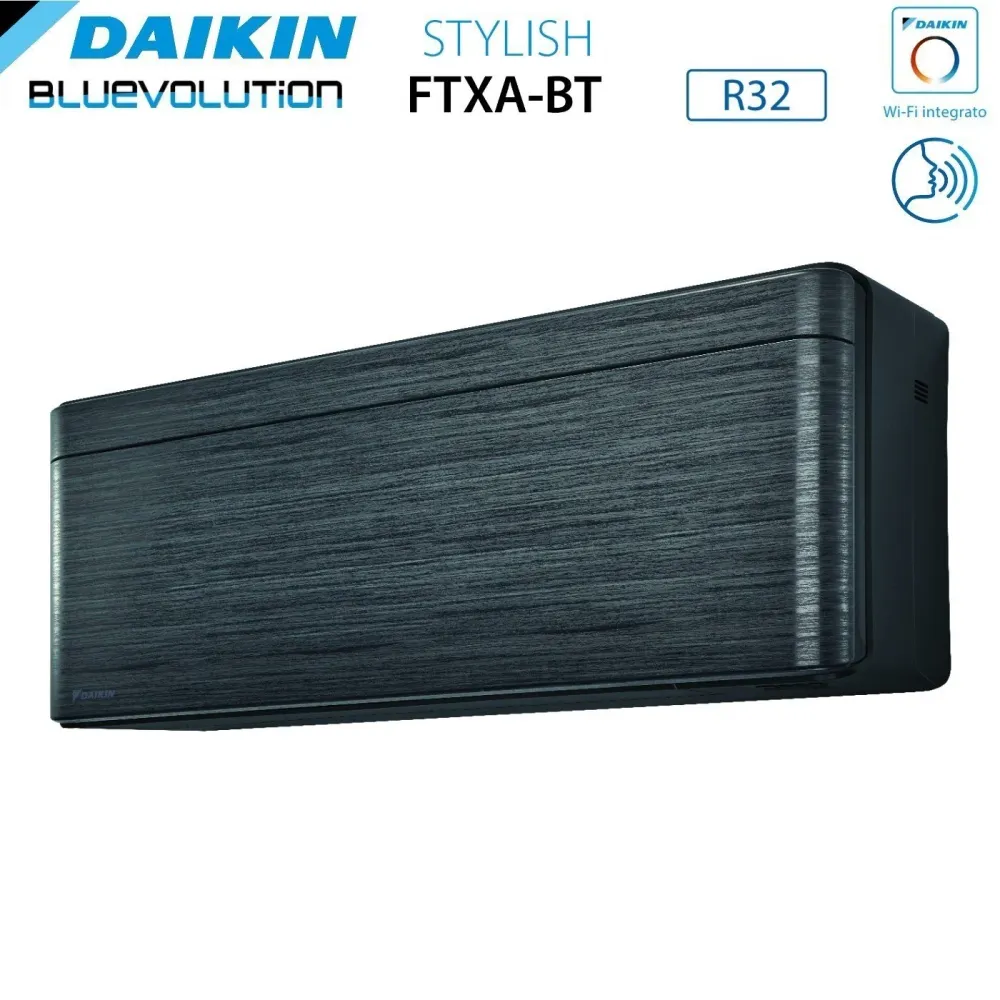 Climatizzatore Condizionatore Daikin Bluevolution Trial Split Inverter serie STYLISH REAL BLACKWOOD 7+9+12 con 3MXM68N R-3...