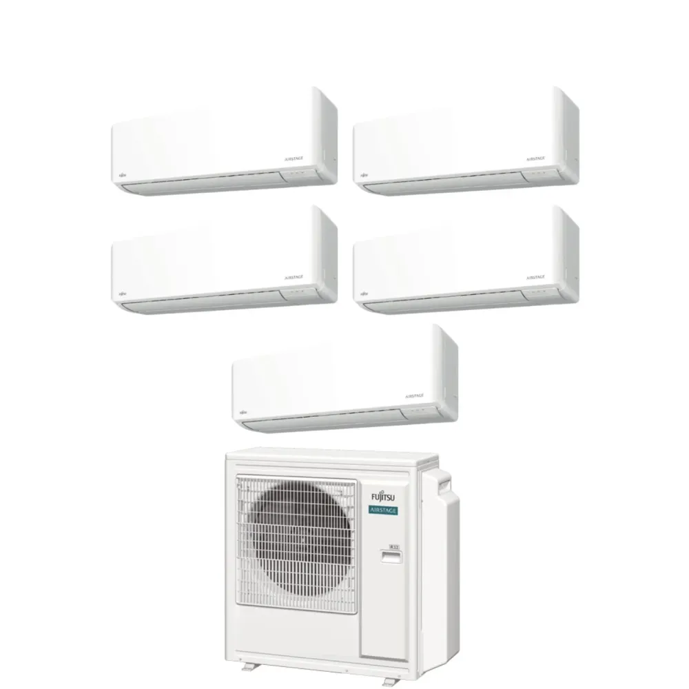 Climatizzatore Condizionatore Fujitsu Penta Split Inverter serie KM AIRSTAGE 9+9+9+12+14 con AOEG36KBTA5 R-32 Wi-Fi Integr...