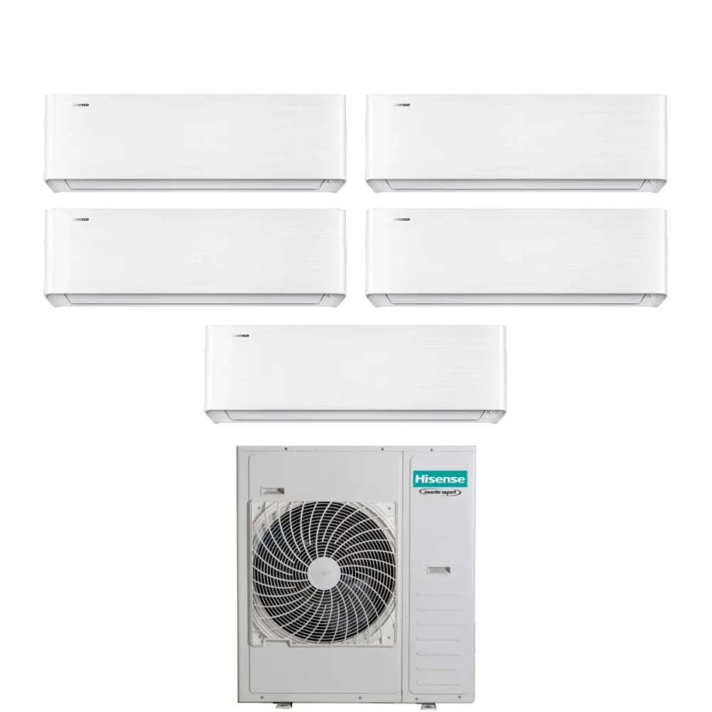 Climatizzatore Condizionatore Hisense Penta Split Inverter serie ENERGY PRO X 9+9+9+9+12 con 5AMW125U4RTA R-32 Wi-Fi Integ...