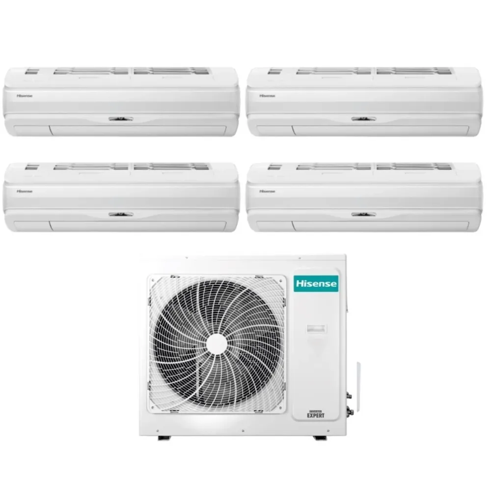Climatizzatore Condizionatore Hisense Quadri Split Inverter serie SILENTIUM PRO 9+9+12+12 con 4AMW81U4RAA R-32 Wi-Fi Integ...
