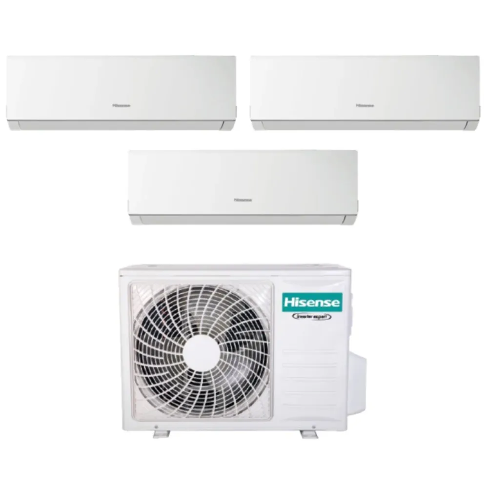 Climatizzatore Condizionatore Hisense Trial Split Inverter serie NEW COMFORT 7+12+18 con 3AMW62U4RFA R-32 Wi-Fi Optional 7...
