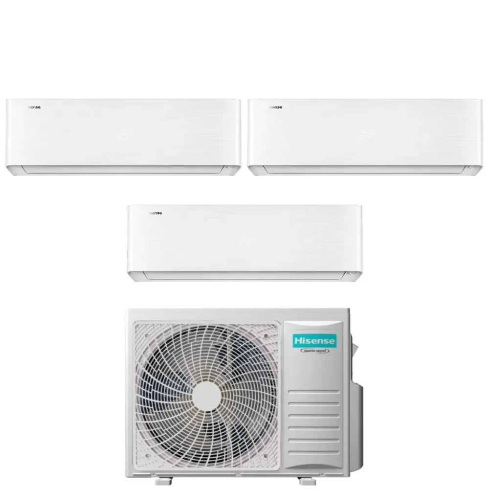 Climatizzatore Condizionatore Hisense Trial Split Inverter serie ENERGY PRO X 9+9+12 con 3AMW72U4RJC R-32 Wi-Fi Integrato...