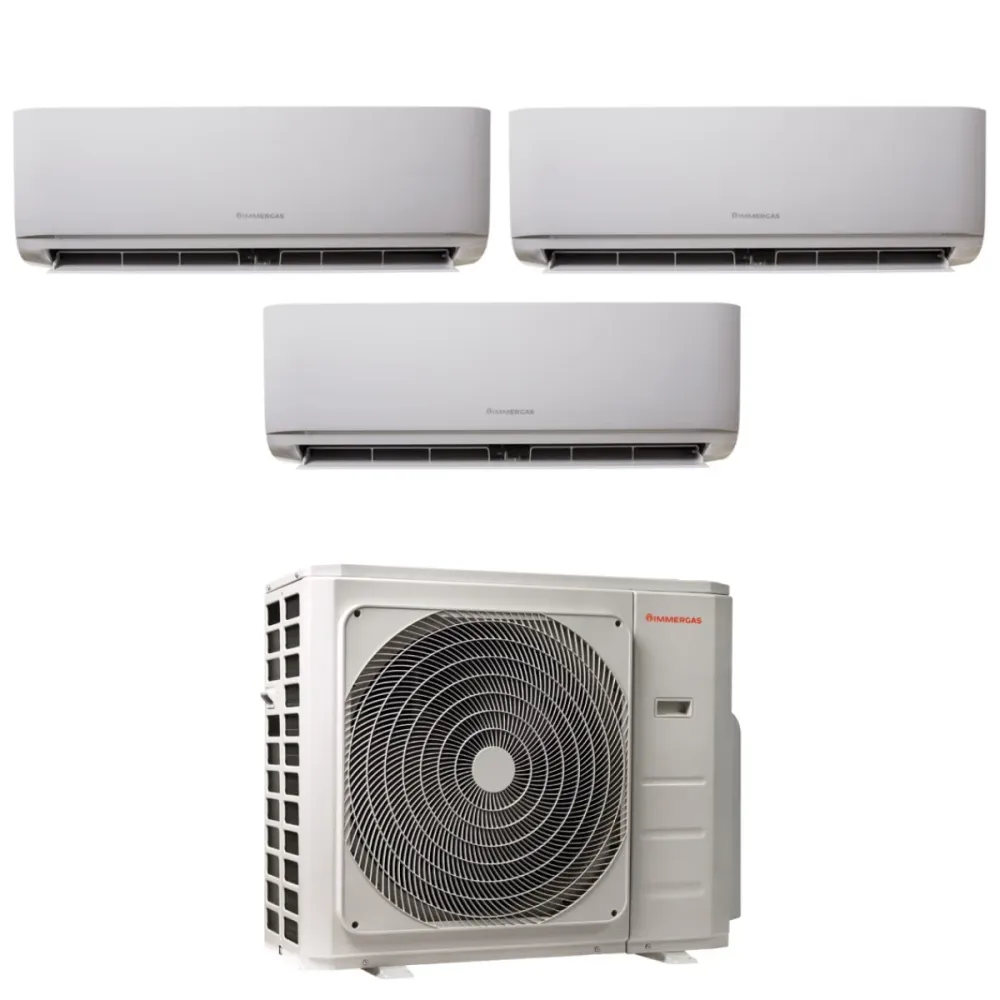 Climatizzatore Condizionatore Immergas Trial Split Inverter serie THOR 9+12+12 con MULTI 27-3 R-32 Wi-Fi Optional 9000+120...