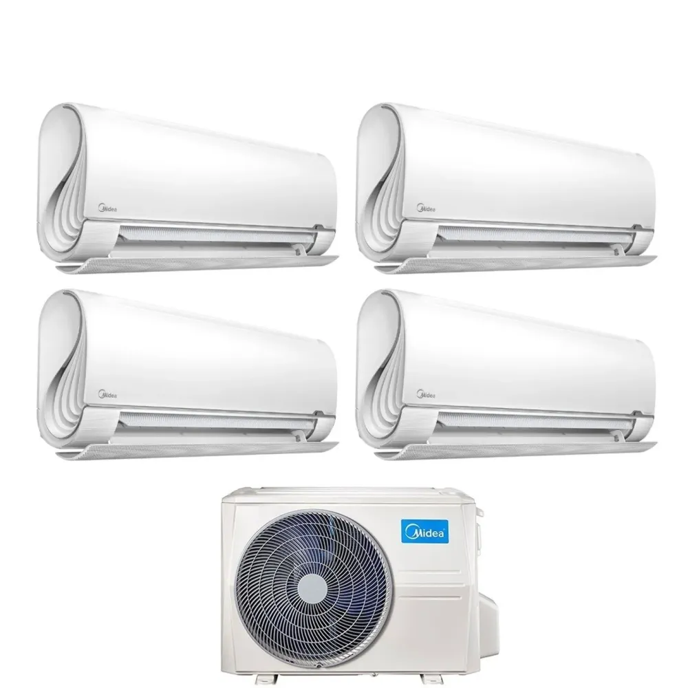 Climatizzatore Condizionatore Midea Quadri Split Inverter serie BreezeleSS+ 9+9+9+12 con M4OE-28HFN8-Q R-32 Wi-Fi Integrat...