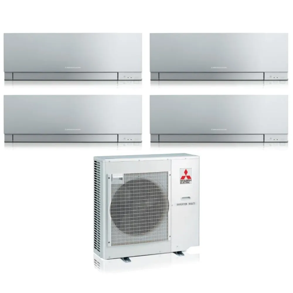 Climatizzatore Condizionatore Mitsubishi Electric Quadri Split Inverter serie KIRIGAMINE ZEN SILVER MSZ-EF 7+7+7+15 con MX...