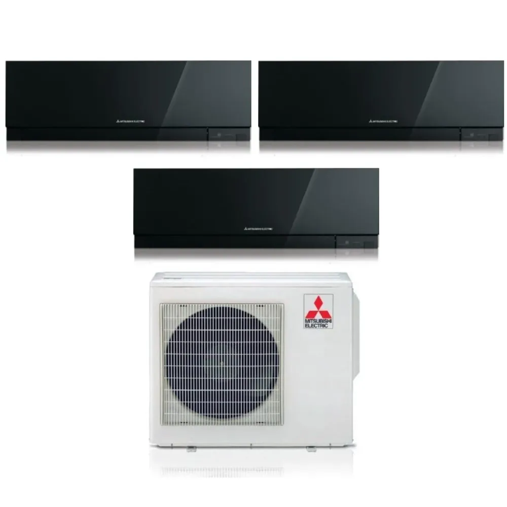 Climatizzatore Condizionatore Mitsubishi Electric Trial Split Inverter serie KIRIGAMINE ZEN BLACK MSZ-EF 12+12+18 con MXZ-...