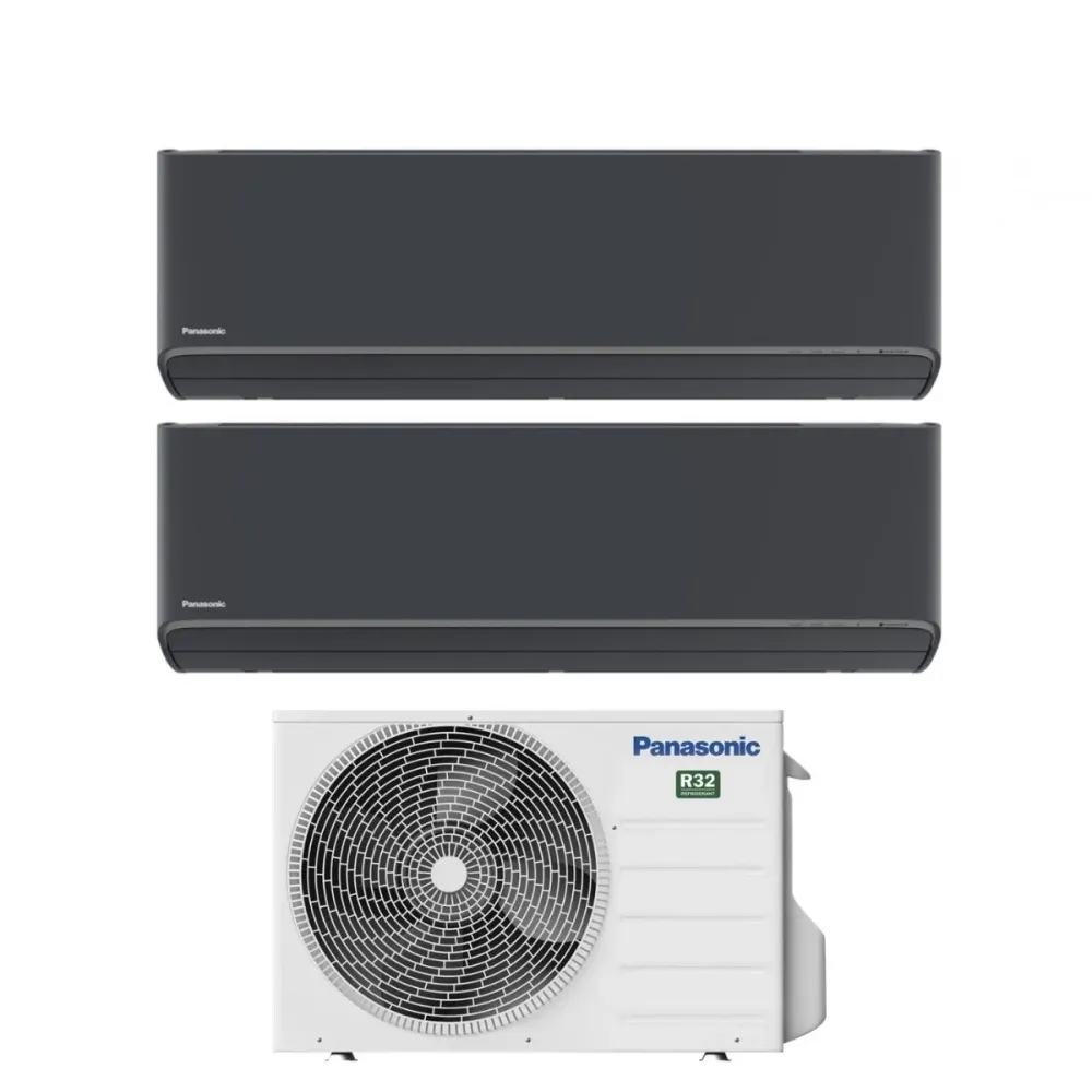 Condizionatore Dual Split Panasonic Etherea Dark 9+12 con CU-2Z41TBE R-32 Wi-Fi Integrato